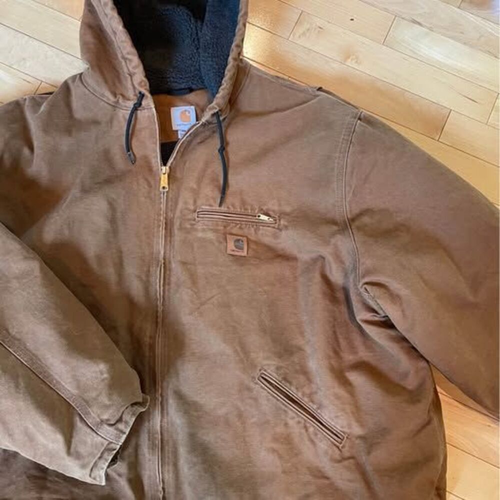 Carhartt Canvas Sherpa Men’s Zip Front Pockets 4XL Jacket - Picture 3 of 9